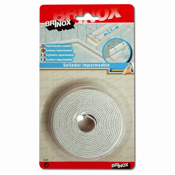 BRINOX CINTA SELLADOR ADHESIVO  IMPERMEABLE BLANCA 22MM X 2,4M REF. B60200B