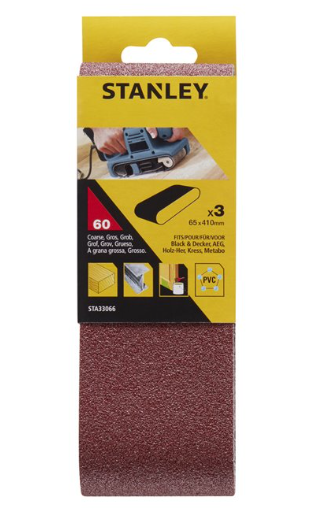STANLEY 3 BANDAS LIJA 65X410 G60 STA33066 REF. BK47354