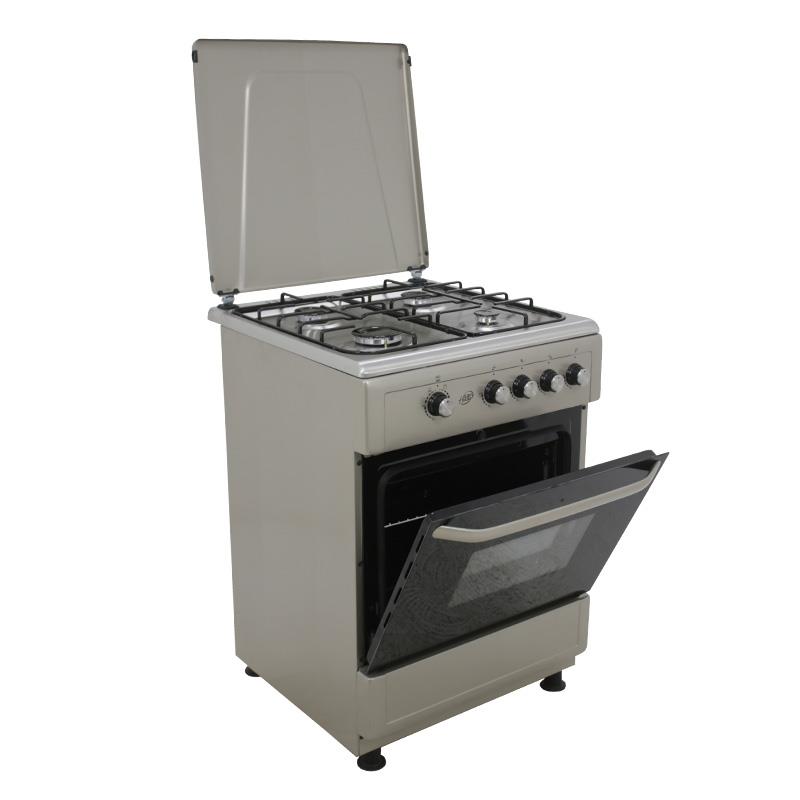 🔴LARRYHOUSE COCINA GAS + HORNO GRILL GRIS 4 FUEGOS 60CM LH2055