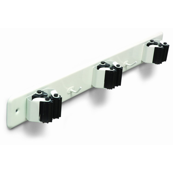 BRINOX-CUELGA ESCOBAS C/RODILLO 3 PERCHAS BLANCO B70660D