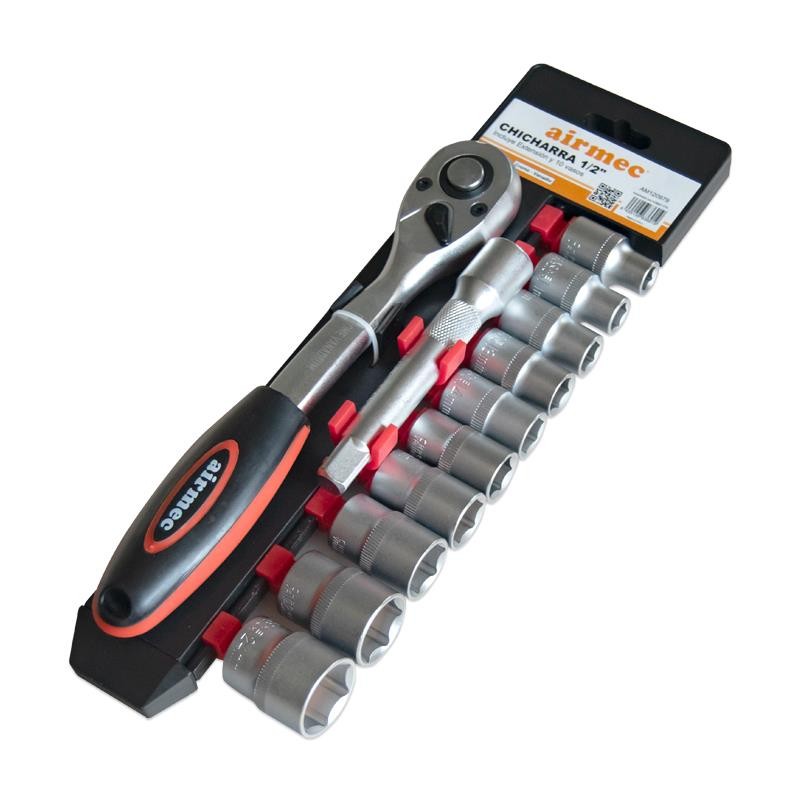 🔴AIRMEC JUEGO CHICHARRA 1/2&quot; + EXTENSION + 10 VASOS PM1661