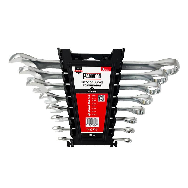 🔴PAMACON JGO. 8 PCS LLAVES COMBINADAS 8-22MM PM1466