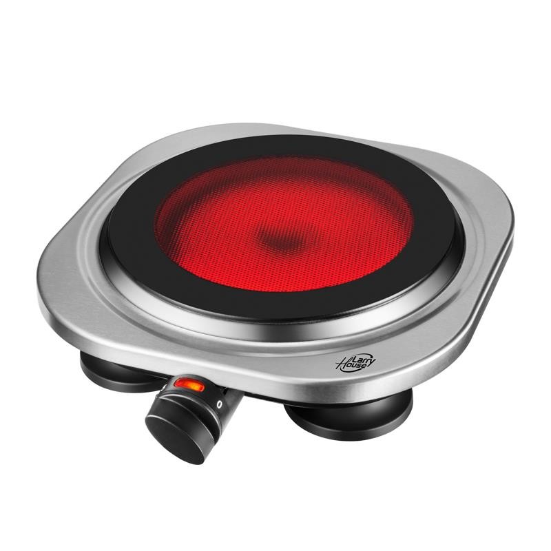 🔴LARRYHOUSE COCINA ELECTRICA VITROCERAMICA INOX 1 FUEGO 1.200W LH1726